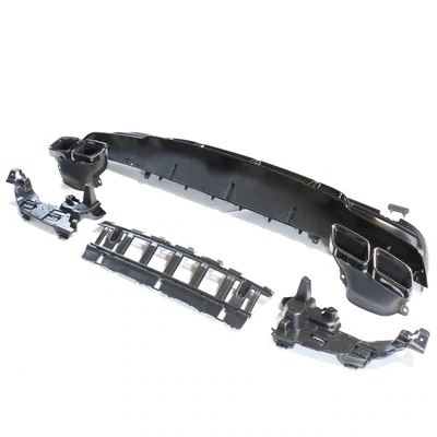 MERCEDES C-CLASS SALOON/ESTATE W205 GLOSS BLACK DIFFUSER &amp; BLACK TIPS