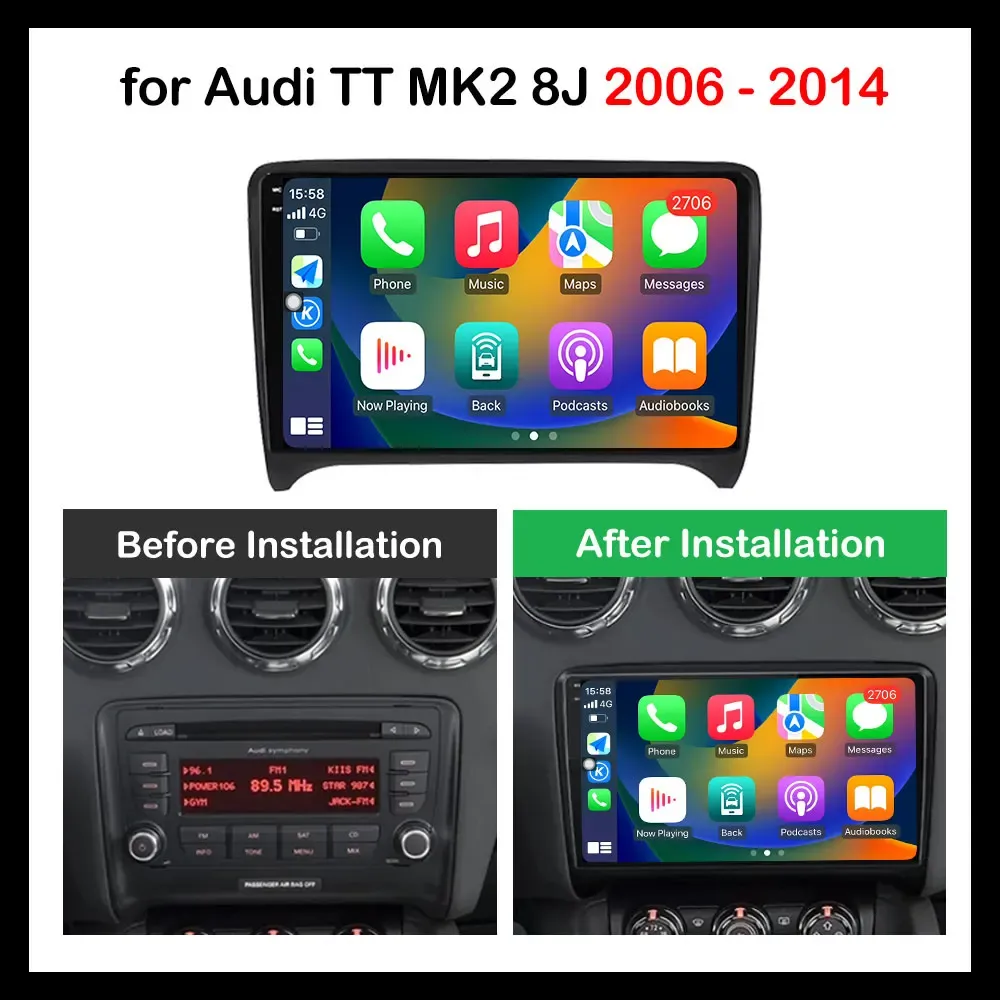 Audi TT MK2 8J 2006 - 2014 Android Multimedia Screen