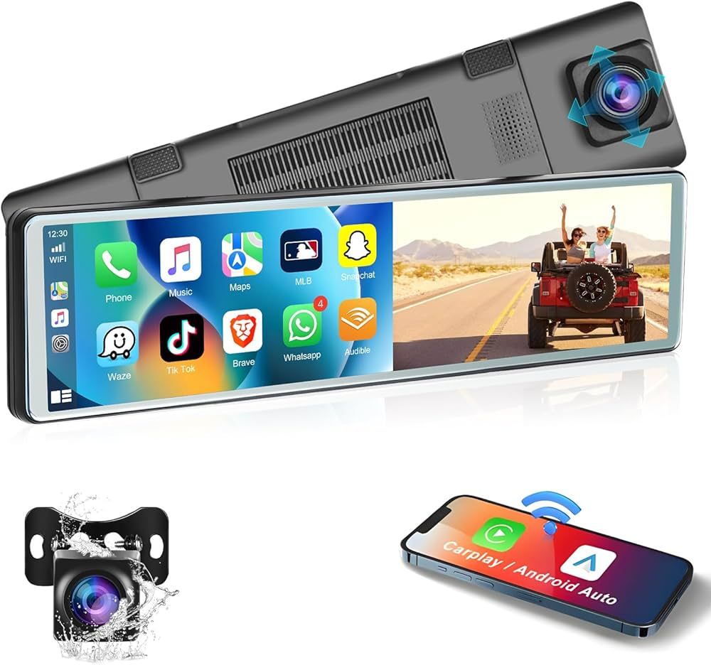 Smart 11.2&quot; Carplay Dashcam Mirror Package