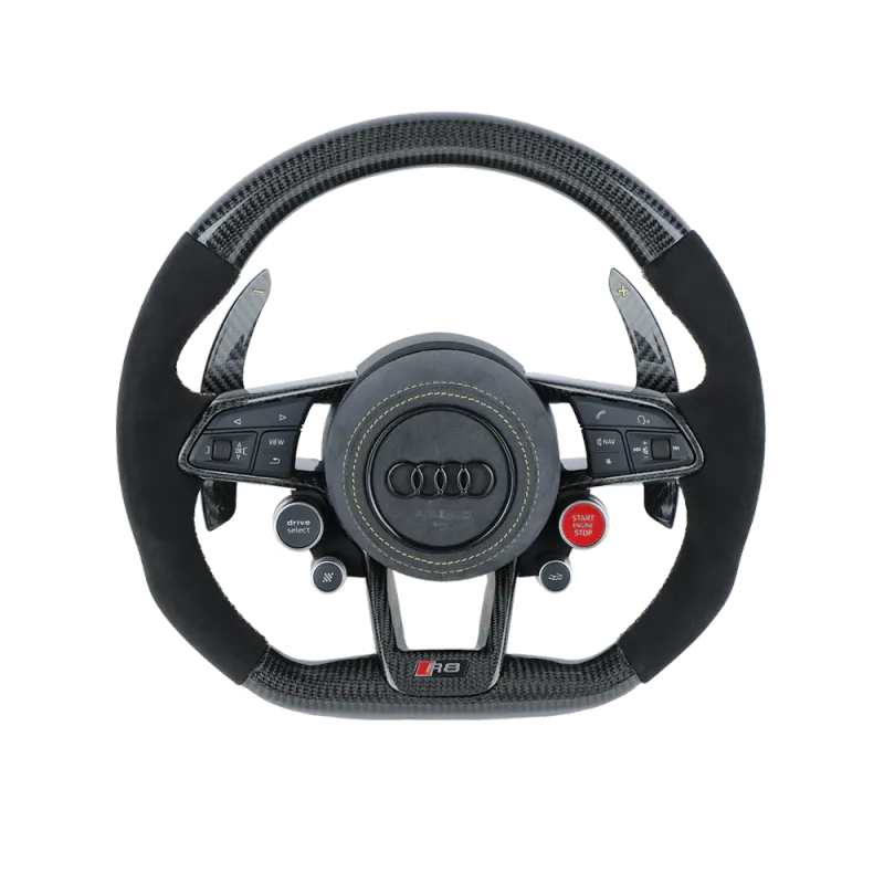 Audi R8 Style Customizable Carbon fiber steering wheel  (For RS4 RS5 RS6 RS7)