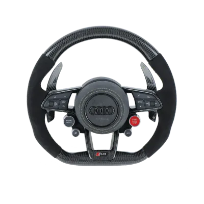 Audi R8 Style Customizable Carbon fiber steering wheel  (For RS4 RS5 RS6 RS7)