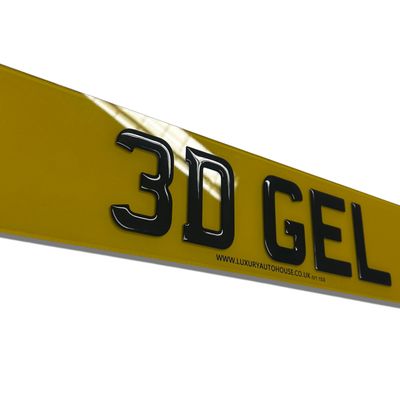 3D Gel Standard UK Legal Number Plate