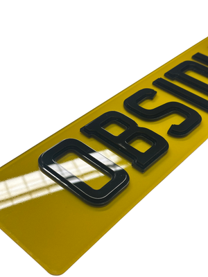 4d Obsidian Acrylic Standard UK Legal Number Plate
