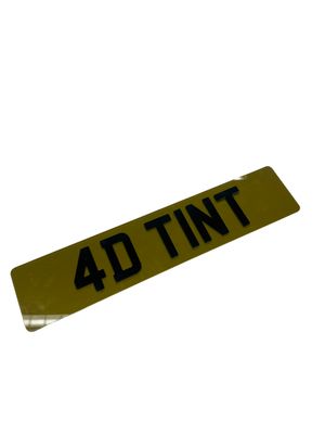 4D 3mm Acrylic Standard UK Legal Number Plate
