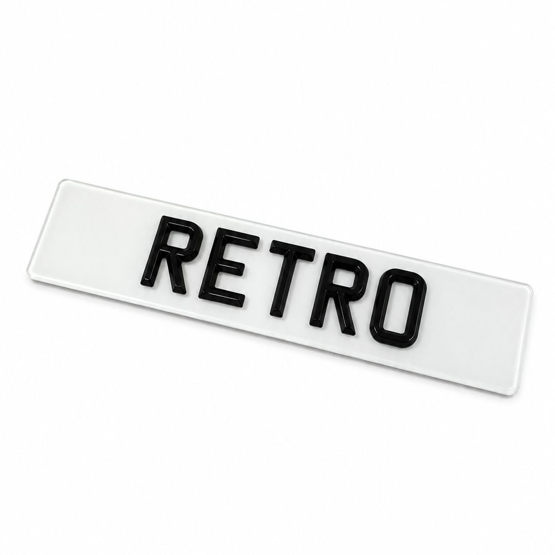 Retro Bevel Acrylic UK Legal Number Plate