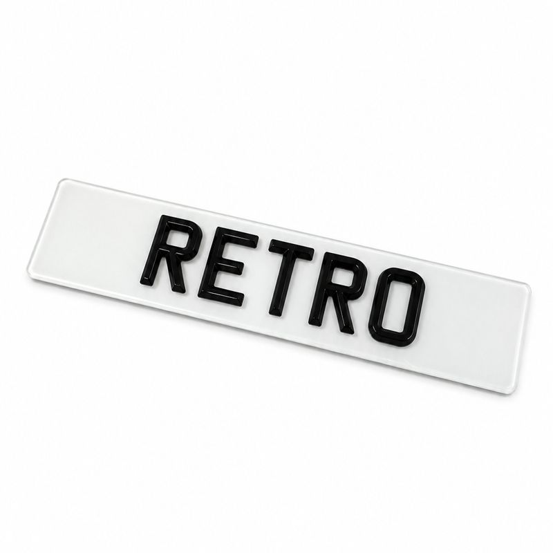 Retro Bevel Acrylic UK Legal Number Plate