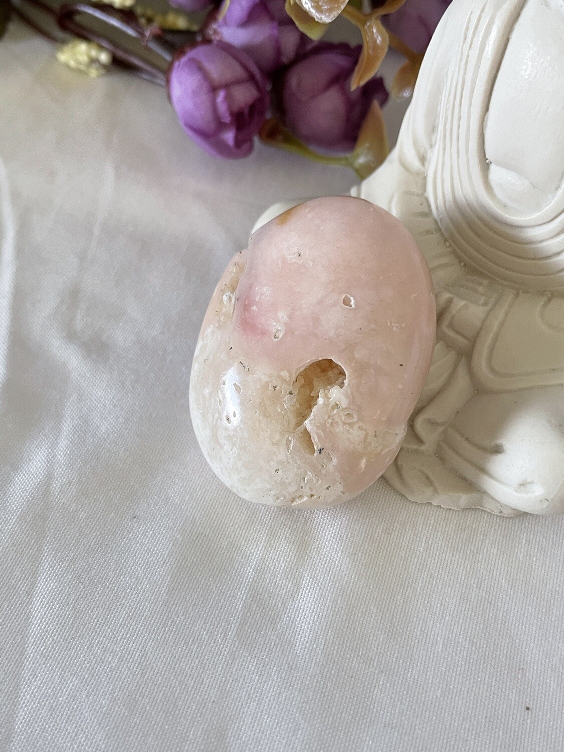 Pink Peruvian Opal Palm/Pocket Stone #1
