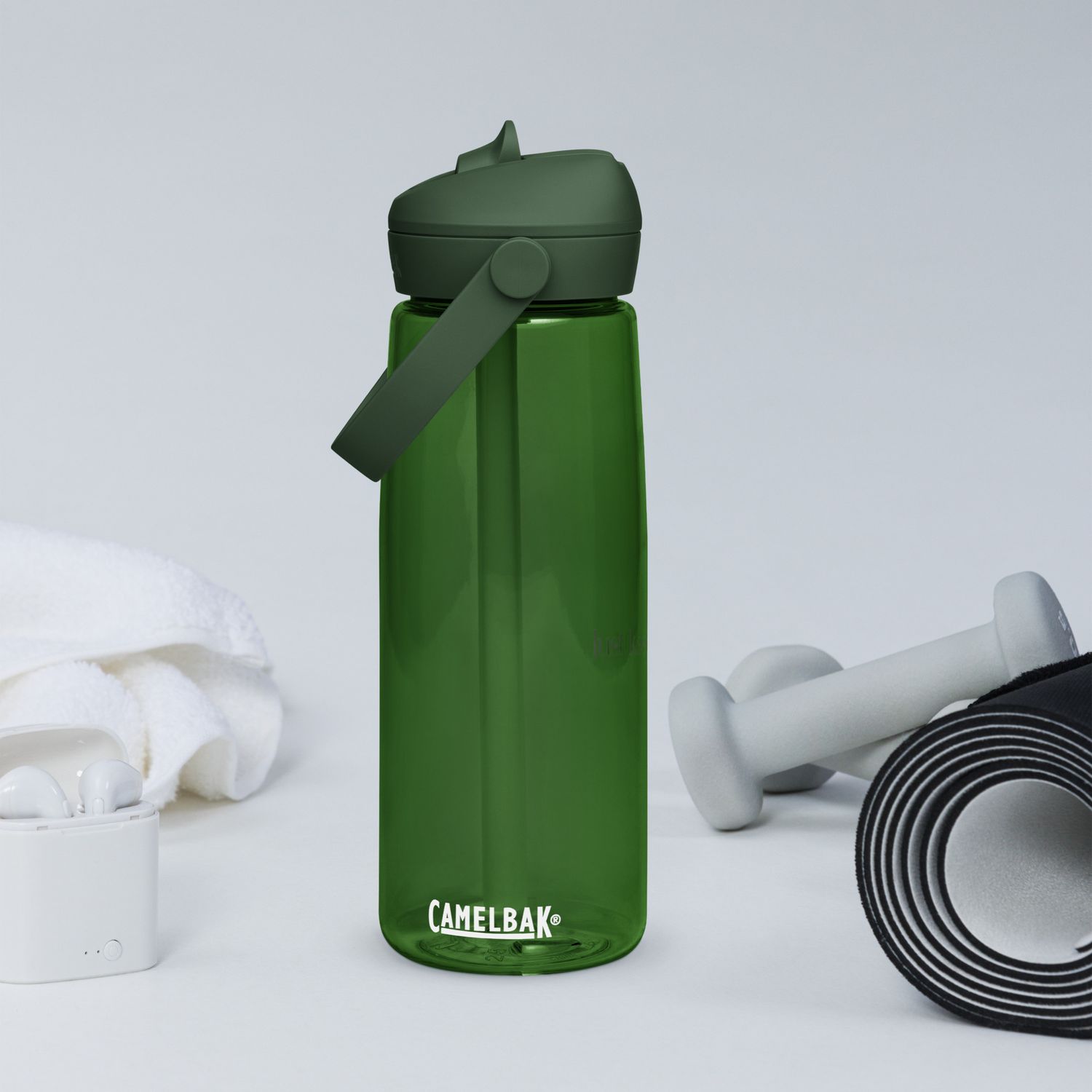 Flip straw water bottle