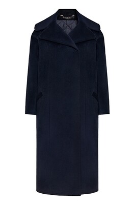 Structured dark blue coat "Cocoon"
