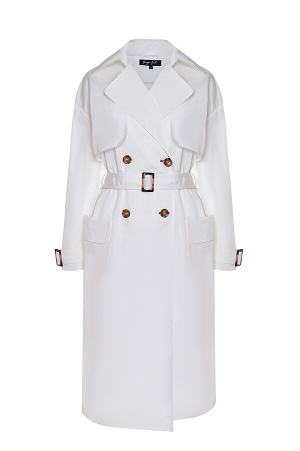 White oversized trench coat "Bogart"