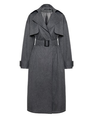 Grey oversized trench coat "Bogart"