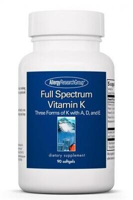Full Spectrum Vitamin K 90 softgels Allergy Research Group