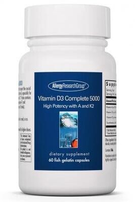 Vitamin D3 Complete 5000 60 Fish Gelatin Capsules Allergy Research Group