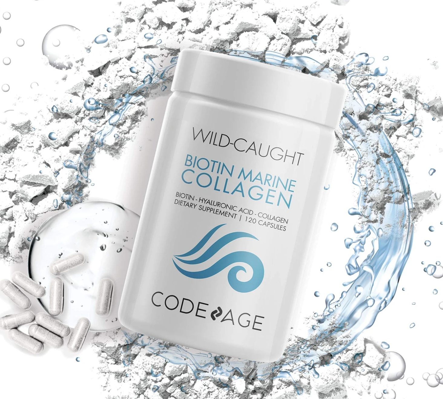 Biotin Marine Collagen +HA +Vit C 120 capsules CodeAge