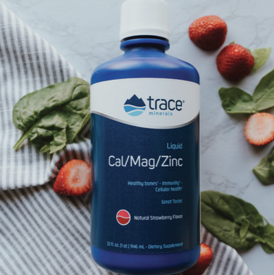 Liquid Cal/Mag/Zinc-Strawberry 946 ml  Trace Minerals Research