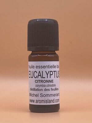 EUCALYPTUS CITRONNÉ À CITRONNELLAL BIO huile essentielle de
Corymbia citriodora type citronnellal (Kininy oliva)