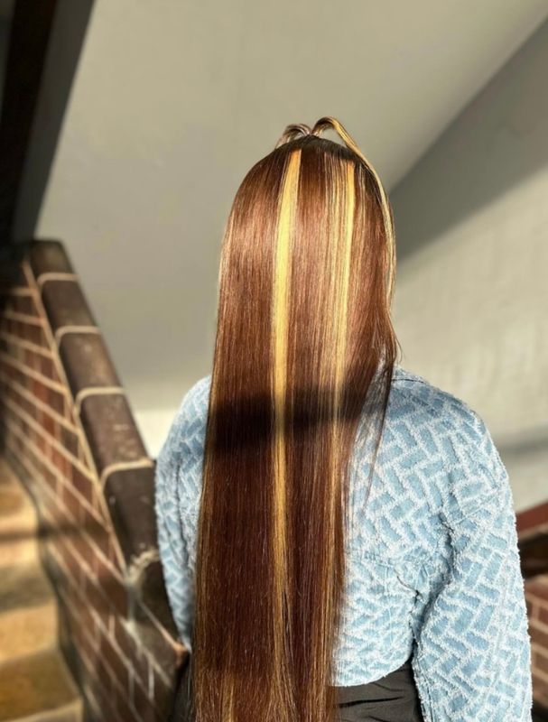 13A highlighted Straight ear to ear lace frontal Brazilian wig