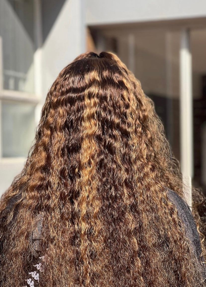 13A highlighted Deep wave ear to ear lace frontal Brazilian wig