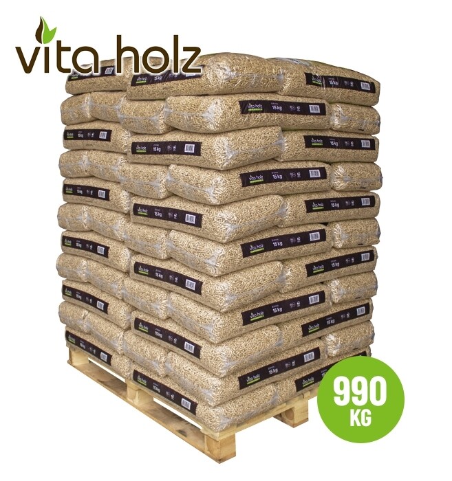 Vita Holz houtpellets (66x15kg) Vita Holz houtpellets (66x15kg)