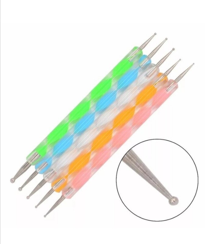Two Way 5 Piece Nail Dotting Tools