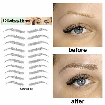 Eyebrow Tattoo Stickers - Set of 9