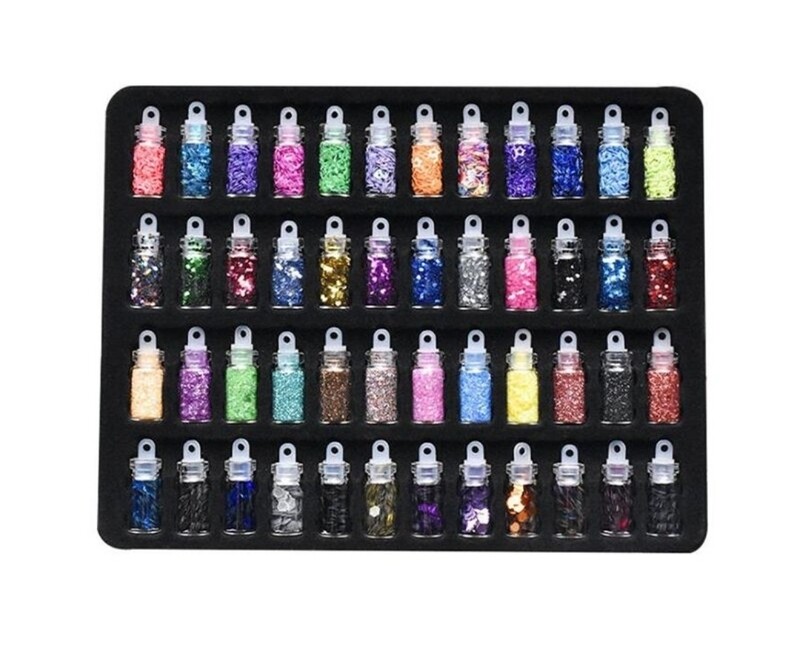 48 Colour Nail Art Glitter Decorations