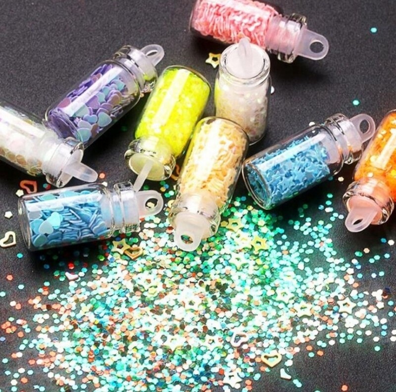 48 Colour Nail Art Glitter Decorations
