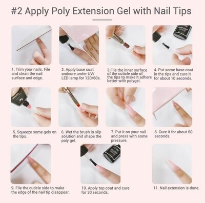 AcrylGel Polygel Nail Starter Kit with 6W Nail Dryer