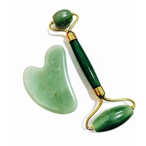 Jade Stone Roller &amp; Gua Sha - Derma Roller
