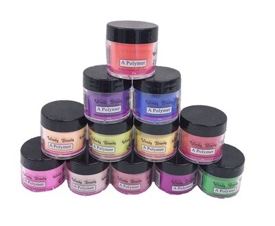Salon Size Neon Colour Acrylic Nail Powder Set - 30g Each