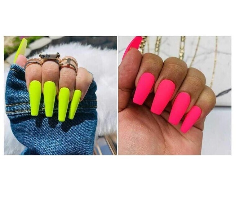 Salon Size Neon Colour Acrylic Nail Powder Set - 30g Each