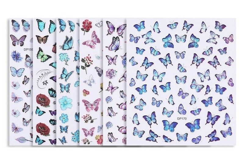 Lazer Butterfly Nail Art Stickers - Each