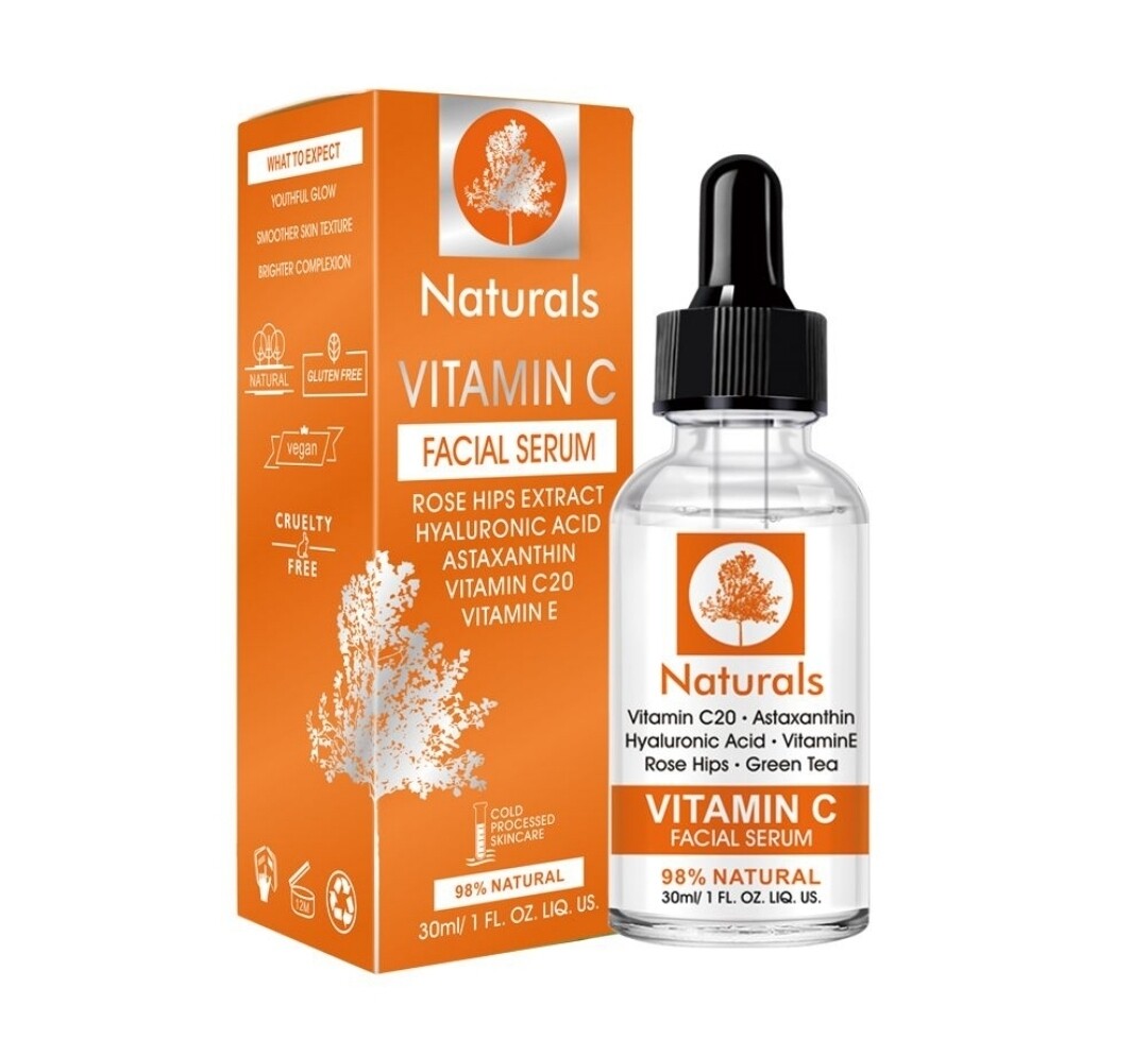 Naturals Vitamin C Facial Serum with Hyaluronic Acid and Vitamin E - 30ml