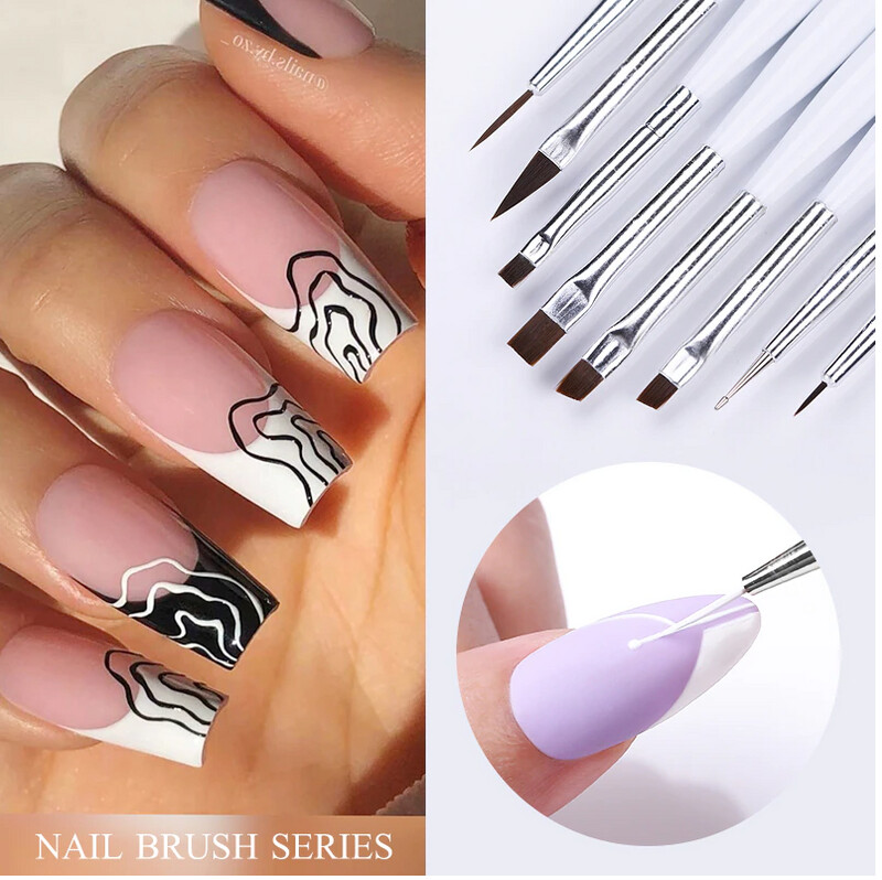 Nail Brush Set Zebra 8 Piece