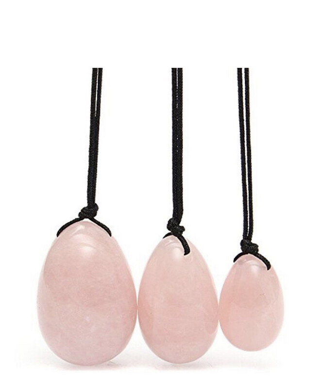 Yoni Eggs - Vaginal Exercise Rose Quartz Oval Shape Box Set