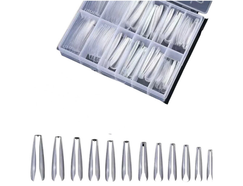100 Piece Extra-Long Full Cover Nail Tips - Clear