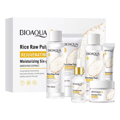 Bioaqua 6 Piece Rice Raw Pulp Skin Care Set