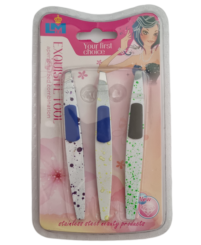 3 Piece Eyebrow Tweezer Set