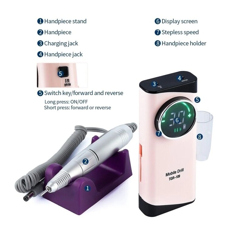 Rechargeable Portable Electric Nail Drill File Manicure Machine