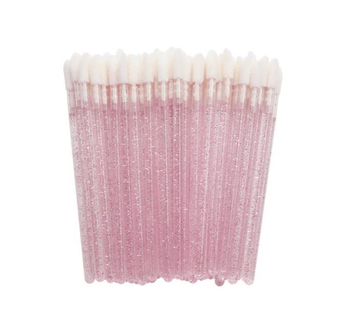 Lip Brushes/Sponge Tip Applicators - Pink Crystal (Pack of 50 Pieces)
