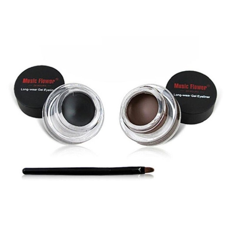 In 1 Brown + Black Eyeliner Gel Make Up Water-proof Eye Liner Kit