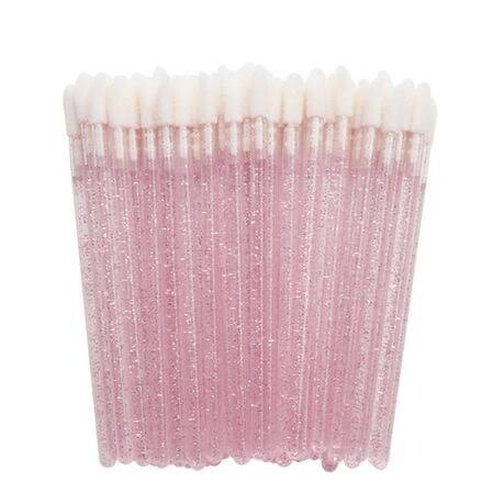 Lip Brushes/Sponge Tip Applicators - Pink Crystal (Pack of 50 Pieces)