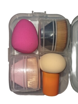 4 Piece Makeup Brush and Beauty Blender Set