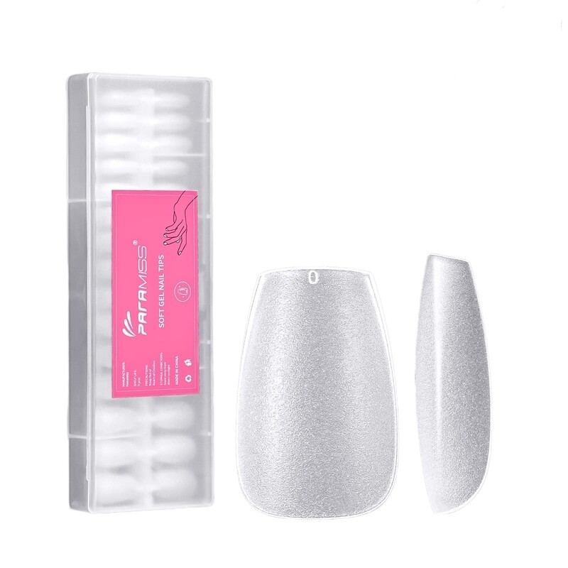 240 Piece Soft Gel Tips 15 Different Sizes - Short Coffin