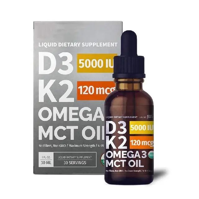 Vitamin D3 + K2 Omega 3 &amp; MCT Oil Drops 60ml