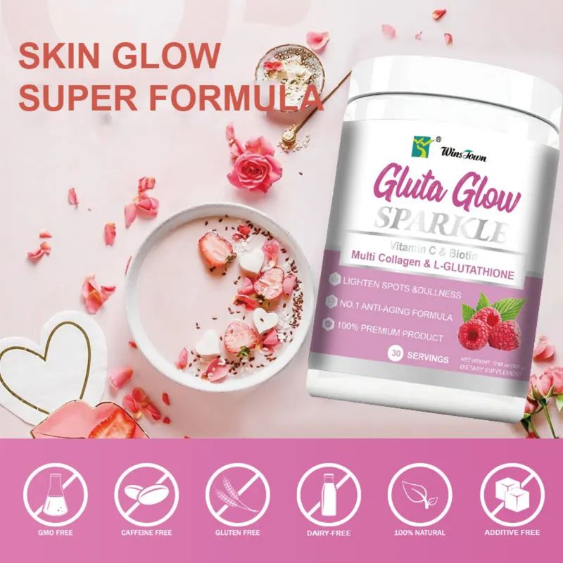WinsTown Multi Collagen &amp; Glutathione Glow Skin Brightening Powder