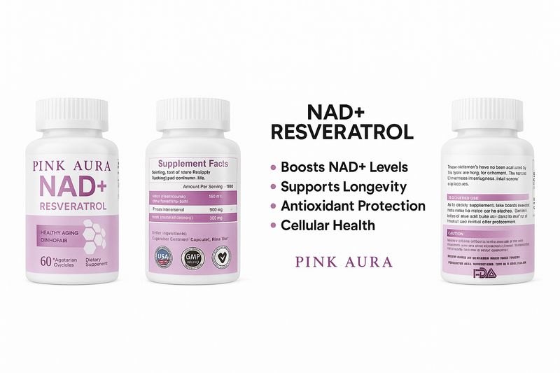 Pink Aura NAD+ Resveratrol 1000mg Capsules