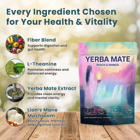Yerba Mate Peach and Mango Supplement