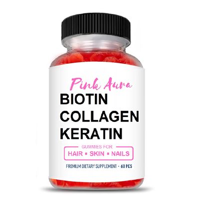 Pink Aura Biotin, Collagen & Keratin Hair Skin Nails Gummies