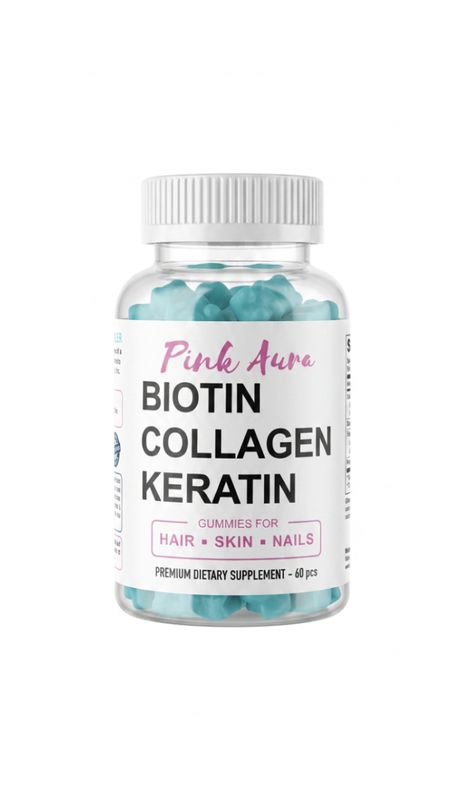 Pink Aura Biotin, Collagen & Keratin Hair Skin Nails Gummies